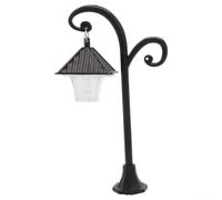 Solaughguy Lampadaire miniature pour décoration de jardin, décoration vintage à l'échelle 1/12 pour maison de poupée, modèle de train ferroviaire, pelouse, allée et boîte d'ombre, (B)