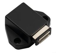 Solaughguy Loquet de placard magnétique à pousser pour portes - Ventouse puissante avec aimant épais et mécanisme à ressort robuste, plastique ABS noir et acier inoxydable (simple)