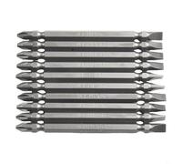 Solaughguy Lot de 10 embouts de tournevis magnétiques en alliage d'acier avec PH2 pour Phillips et fente plate de 6 mm, double tête pour perceuses électriques, compatibles avec tige hexagonale (100 mm