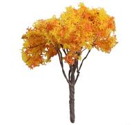 Solaughguy Lot de 10 miniatures pour cerisier en fleurs pour jardins féériques, maison de poupée et mini paysage - Ornement Sakura en plastique, 6,5 cm, doré et rose (arbre doré)