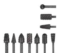 Solaughguy Lot de 10 râpes rotatives à tige de 1/8" pour sculpture, meulage et polissage - Limes en acier à haute teneur en carbone avec diamètre de coupe de 6 à 8 mm, longueur 40 - 45 mm,