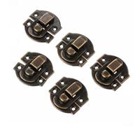 Solaughguy Lot de 10 verrous en métal antique vintage pour boîte à bijoux, boîte en bois - Argent, or, bronze, 20 x 20 mm - Loquet incurvé en fer pour loisirs créatifs, magasin (bronze)