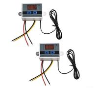 Solaughguy Lot de 2 contrôleurs numériques avec capteur pour interrupteur thermostat AC 110 V-220 V, plage de -50 à 120 °C, puissance de charge 1500 W, capacité de sortie 10 A