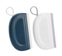 Solaughguy Lot de 2 mini raclettes de douche pour verre, portes de douche et miroirs avec lame en silicone souple - Poignée ergonomique pour salle de bain, cuisine et voiture