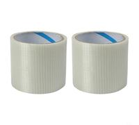 Solaughguy Lot de 2 rubans adhésifs de réparation robustes pour auvent de camping-car, tente, bâche de bateau - Patch en polyéthylène imperméable et résistant aux intempéries avec fibre de verre (8 cm