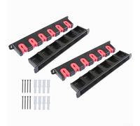 Solaughguy Lot de 2 supports muraux verticaux pour canne à pêche avec ABS et EVA pour 6 cannes à pêche - Design peu encombrant pour garage, abri de jardin (noir rouge)
