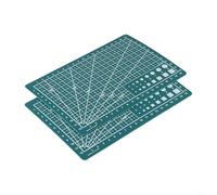 Solaughguy Lot de 2 tapis de découpe auto-cicatrisants A4 et A5 pour le matelassage, la couture et les loisirs créatifs, design double face bleu et jaune avec lignes de grille pour une précision