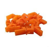 Solaughguy Lot de 20 clips de nivellement d'angle mâles pour pose de carrelage au sol et au mur - Niveleur en plastique orange de type T avec ruban adhésif, ciment réutilisable