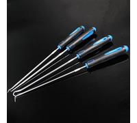 Solaughguy Lot de 4 crochets de démontage de joint d'huile pour démontage mécanique de précision - Outils de levier ergonomiques en acier au chrome-vanadium avec crochets courbés, angulaires, complets