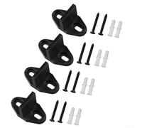 Solaughguy Lot de 4 guides de plancher inférieurs pour portes de grange, quincaillerie de porte en plastique avec finition revêtue de poudre noire mate, guide de porte coulissante monté au sol en