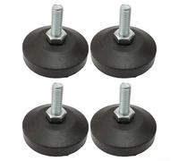 Solaughguy Lot de 4 patins de nivellement en métal pour exercice de vélo | Support fixe antidérapant avec filetage M8 | Pieds réglables en hauteur pour pièces d'équipement de fitness | Noir