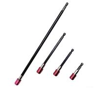 Solaughguy Lot de 4 rallonges de forets de 6,35 mm avec porte-embout magnétique pour une meilleure portée, douille à changement rapide compatible avec les outils électriques,