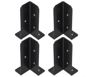 Solaughguy Lot de 4 supports d'ancrage réglables pour poteau de terrasse - Robustes de 2,7 mm - Convient aux poteaux en bois de 0,5 x 1,5 à 4 x 4, pour porche, terrasse, clôture, boîte aux lettres et
