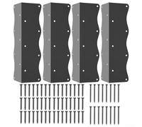 Solaughguy Lot de 4 supports d'angle surélevés en acier inoxydable en forme de L pour boîtes de 50,8 à 61 cm avec vis, kit de renfort résistant à la rouille