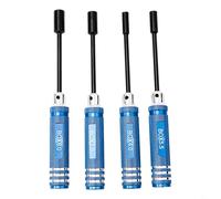 Solaughguy Lot de 4 tournevis hexagonaux avec douilles tournevis 4,0 mm, 5,5 mm, 7 mm, 8 mm pour voitures télécommandées, hélicoptères, avions, bateaux et camions (bleu)