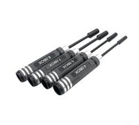 Solaughguy Lot de 4 tournevis hexagonaux avec douilles tournevis 4,0 mm, 5,5 mm, 7 mm, 8 mm pour voitures télécommandées, hélicoptères, avions, bateaux et camions modèles de camions (noir)