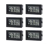 Solaughguy Lot de 6 mini thermomètres-hygromètres numériques avec sonde intégrée pour intérieur et humidité, -50 °C à 21,1 °C / 10 à 99 % pour RH, ± 2 ° F ± 5 % pour une précision RH