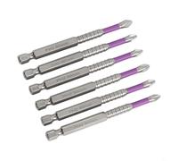 Solaughguy PH2 Lot de 6 embouts de tournevis à tête cruciforme 90 mm pour tournevis électrique et perceuse manuelle, antidérapant, en alliage d'acier haute résistance, noir