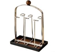 Solaughguy Porte-tasses vintage en acier inoxydable pour 6 tasses - Grille ouverte - Base amovible pour un nettoyage facile - Organiseur de tasse argenté pour comptoir de cuisine, table à manger - 21