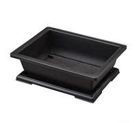 Solaughguy Pot de fleurs rectangulaire en plastique pour bonsaï, jardin, balcon avec trous de drainage, pot de fleurs réutilisable avec soucoupe incluse, 29 x 21 x