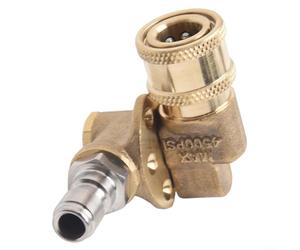 Solaughguy Raccord pivotant en laiton pour buses de nettoyeur haute pression, connexion rapide avec verrou de sécurité, 5 options d'angle, 0-120 degrés, adaptateur en métal pour