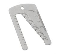 Solaughguy Règle en acier inoxydable pour l'artisanat du cuir, outil de coupe à coins arrondis avec guide de mesure et de poinçonnage, jauge de taille de bracelet de montre, 2 mm d'épaisseur (A)