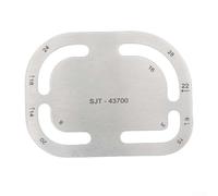 Solaughguy Règle en acier inoxydable pour l'artisanat du cuir, outil de coupe à coins arrondis avec guide de mesure et de poinçonnage, jauge de taille de bracelet de montre, 2 mm d'épaisseur (B)