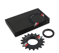 Solaughguy Roue d'inertie de vélo à vitesse unique avec verrouillage pour anneau pour engrenage fixe pour vélo en alliage d'aluminium 7075 pour usiné CNC léger 14T 15T 16T 17T 18T Noir (18T)