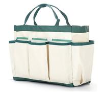 Solaughguy Sac de rangement pour outils de jardin en tissu Oxford 600D, organiseur portable pliable pour accessoires de jardinage, 31,5 x 25 x 16 cm, blanc - pour cour, entretien des plantes et