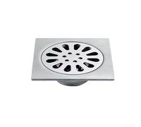 Solaughguy Siphon de sol de douche carré en acier inoxydable avec grille amovible pour salle de bain et cuisine, 10 x 10 x 3 cm, fixation de plomberie