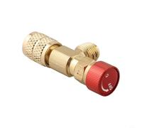 Solaughguy Soupape de sécurité en laiton pour systèmes CVC - Adaptateur de contrôle de débit compatible avec R22 et R410A avec joint anti-fuite, climatisation de qualité industrielle (A)