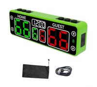 Solaughguy Tableau de score électronique LED rechargeable numérique avec boutons tactiles pour basket-ball, football, rugby, sports d'intérieur, jeux ABS, support mural portable (vert)