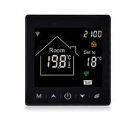 Solaughguy Thermostat programmable pour chauffage au sol électrique avec contrôle WiFi, compatible avec et application, sortie 16 A/3680 W, prise en charge du capteur externe, noir