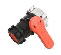 Solaughguy Vanne à boisseau sphérique DN50 pour tambour IBC, S75 filetée 1000 L avec résistance à l'acide et aux alcalins, vanne de contrôle de sortie ABS rouge/jaune pour eau (rouge)