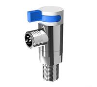 Solaughguy Vanne à grand angle de débit avec rotation à 360 degrés, connecteur d'arrêt d'eau triangulaire pour alimentation en eau chaude et froide, raccord de plomberie en métal finition laiton, 90 x