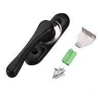 Solaughguy Verrou de fenêtre bidirectionnel en acier inoxydable pour portes coulissantes - Crochet de sécurité rotatif à 360°, mécanisme de verrouillage renforcé, compatible avec aluminium (1 noir)