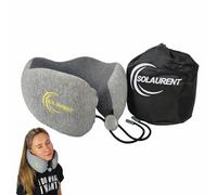 SOLAURENT Dream Travel Oreiller de Voyage à Mémoire de Forme, Coussin de Voyage Cervical Ergonomique, Coussin Avion, Tour de Cou Avion Réglable, Coussin Nuque pour Voiture Train