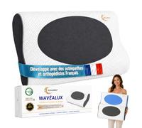 SOLAURENT-Wavéalux® Oreiller Ergonomique Cervical 3 en1 - Toutes Positions | Réduit les ronflements et apnées positionnelles, et soulage les douleurs de la nuque, des cervicales et du dos.
