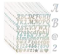 Solaverano 10 Feuilles Autocollants Lettre, Autocollants Alphabet Prenom, Stickers Alphabet, Autocollants Valise, pour Scrapbooking, Travaux Manuels, Cartes de Vœux, Argent