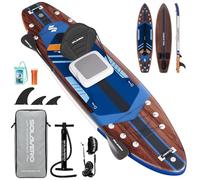 SOLAVERO Paddle Gonflable 2 Personnes avec Siège, 350 x 89 x 15 cm, Noyer