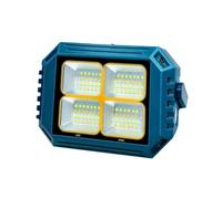 SOLAVN Lampe de travail LED rechargeable avec lampe de poche, USB-C et projecteur à charge solaire, 5 modes, gradation continue, affichage de l'alimentation, lumière d'urgence IP66 pour camping et