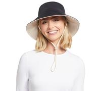 Solbari Chapeau de plage à large bord avec protection UV UPF50+, Noir/beige, XS-XL