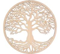 SOLBUM Décoration Murale Arbre De Vie En Bois, 30cm Décoration Murale Bois Symbole Spirituel