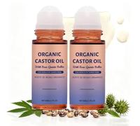 Soldaire Huile De Ricin Bio Roll-On Avec Quartz Rose, 50 ml Huile De Ricin Bio Pressee a Froid, Soldaire Organic Castor Oil Roll on with Rose Quartz Roller, Hydratant Naturel Pour Visage et Corps (2)