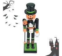 Soldat Casse-Noisette D'Halloween |Figurines Casse-Noisette En Bois De 25Cm |Statue De Sorcière/cit-rouille/crâne/momie/robot/chat, Décoration D'Halloween|Cadeaux Fantaisie Pour La Famille Et Les Amis