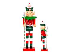 Soldat casse-noisette Hanoukka en bois de 36 cm - avec bougeoir et décoration traditionnelle | Figurine de 35,6 cm pour Noël, affichage de vacances juives, support de table à la maison, bureau, fête