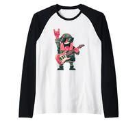 Soldat Rose Starfish Guitare électrique Rock Hand Pose Graphique Manche Raglan