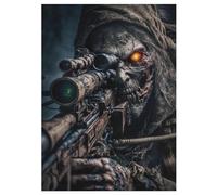Soldat Zombie de l'armée des Morts 300 Pièces Puzzle en Bois pour Adultes Enfants, Puzzles Impossible, Jeu D'adresse pour Toute La Famille, 42×30cm