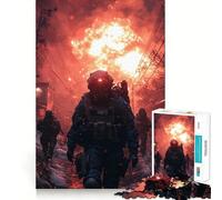 Soldats dans Une Ville Post-apocalyptique Puzzle Difficile de 1000 pièces pour Adultes Jeu de réflexion apaisant et Relaxant Cadeau spécial (38x26cm)