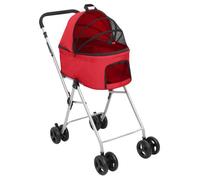 ""Solde 2026""Poussette pour chiot Rouge - Poussette pour chien pliante à 2 niveaux Rouge 83x48x97cm 8.15 Kg 64229391